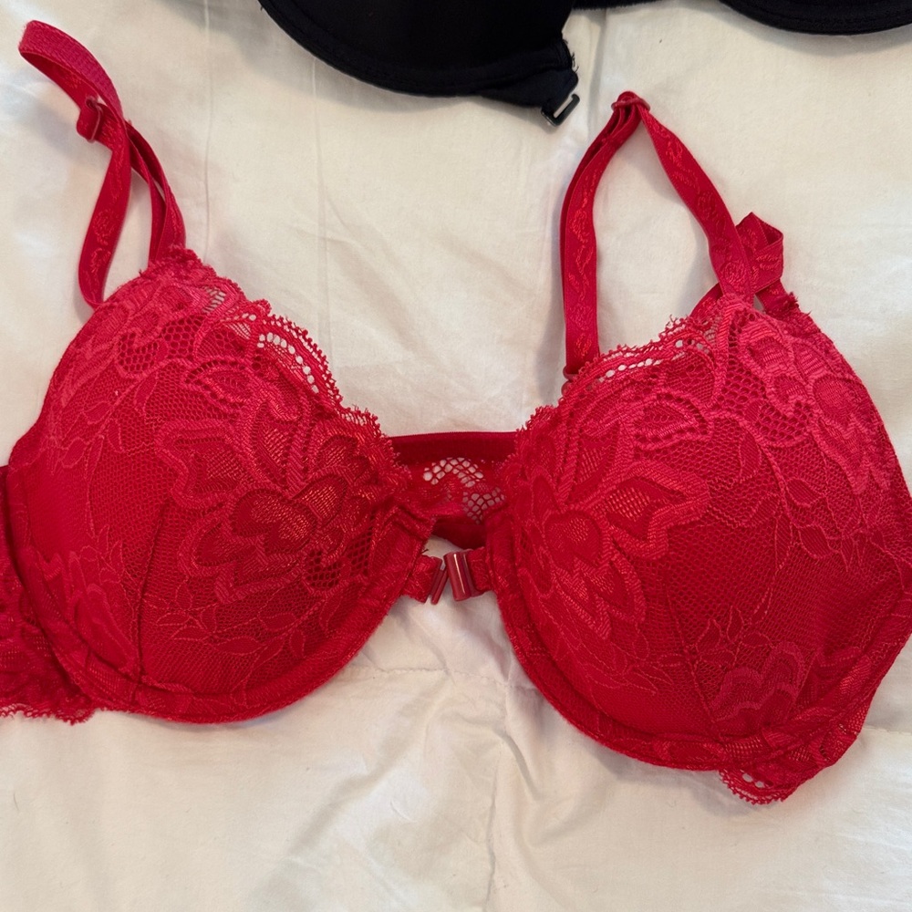 Pretty Red Lace Bra 34B